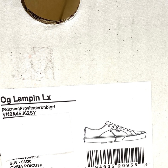 VANS OG LAMPIN LX Suede Canvas Violet Blue White Low Men’s Sneakers VN0A45J62SY - Picture 9 of 10